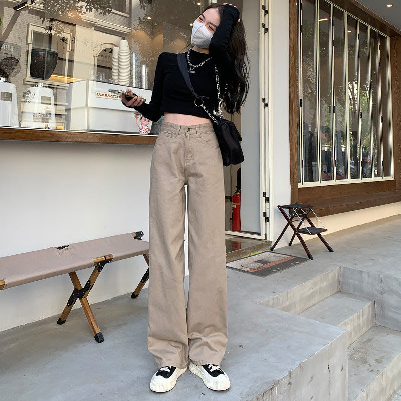 Women's Plush Thick Mopping Wide-leg Jeans
