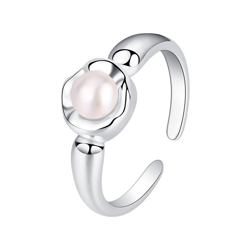 Women's Sterling Silver Pearl Ring