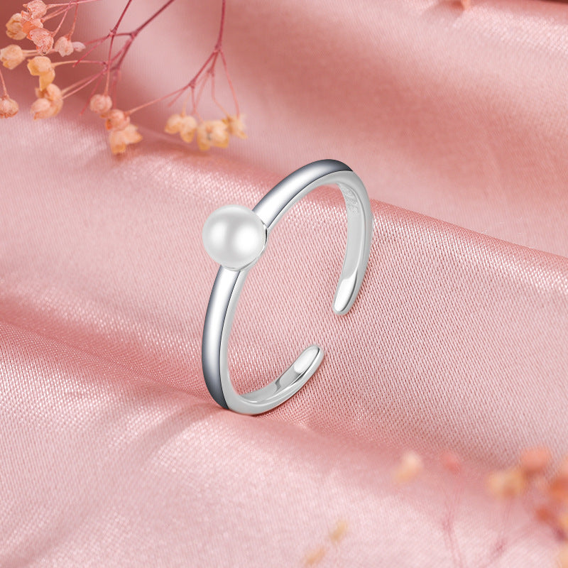 Women's Sterling Silver Pearl Ring