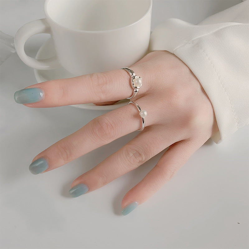 Women's Sterling Silver Pearl Ring