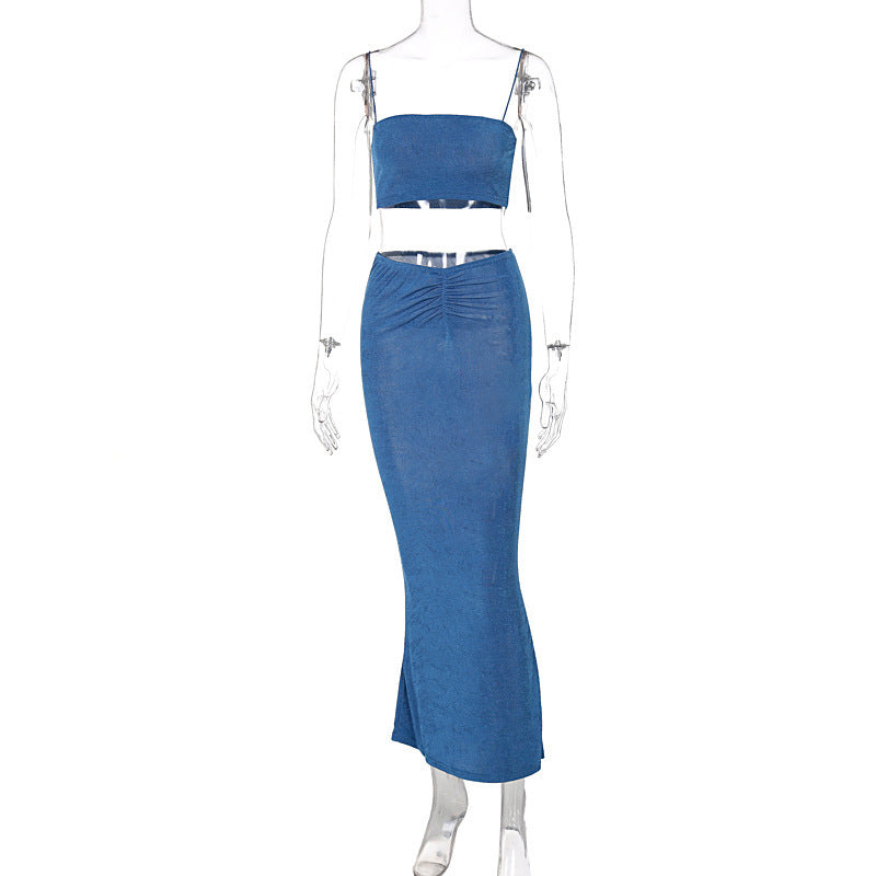 Solid Color Sling Chest Wrap Suit