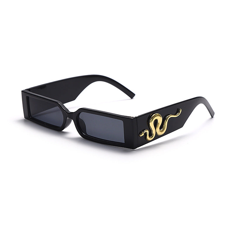 Small Frame Hip-hop Diamond-studded Snake Sunglasses For Men And Women