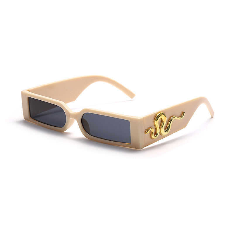 Small Frame Hip-hop Diamond-studded Snake Sunglasses For Men And Women