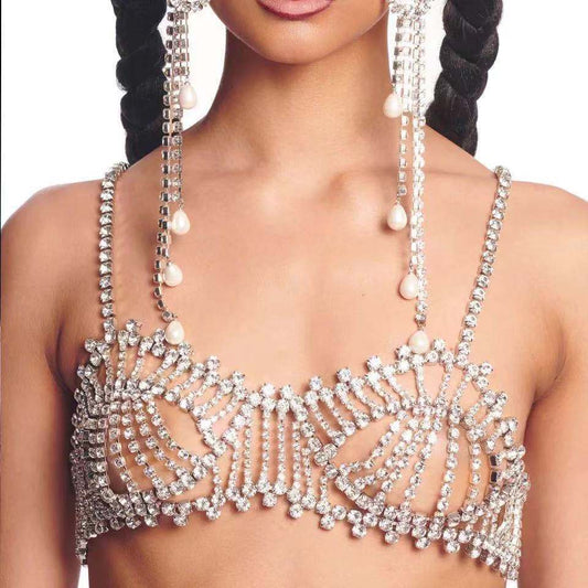 Women's Sexy Rhinestone Chest Chain Body Jewelry