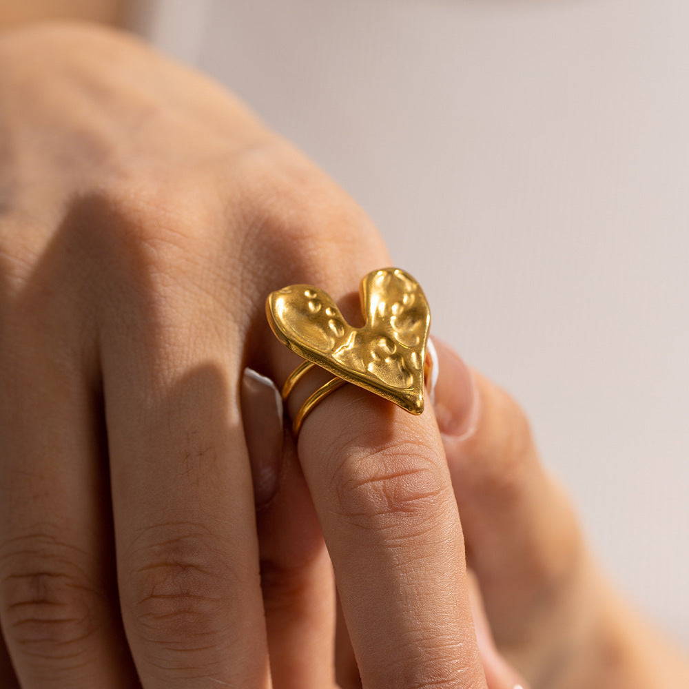 Fashion Retro Lava Love Heart-shaped Ring