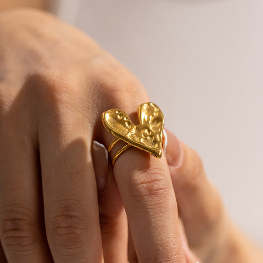 Fashion Retro Lava Love Heart-shaped Ring