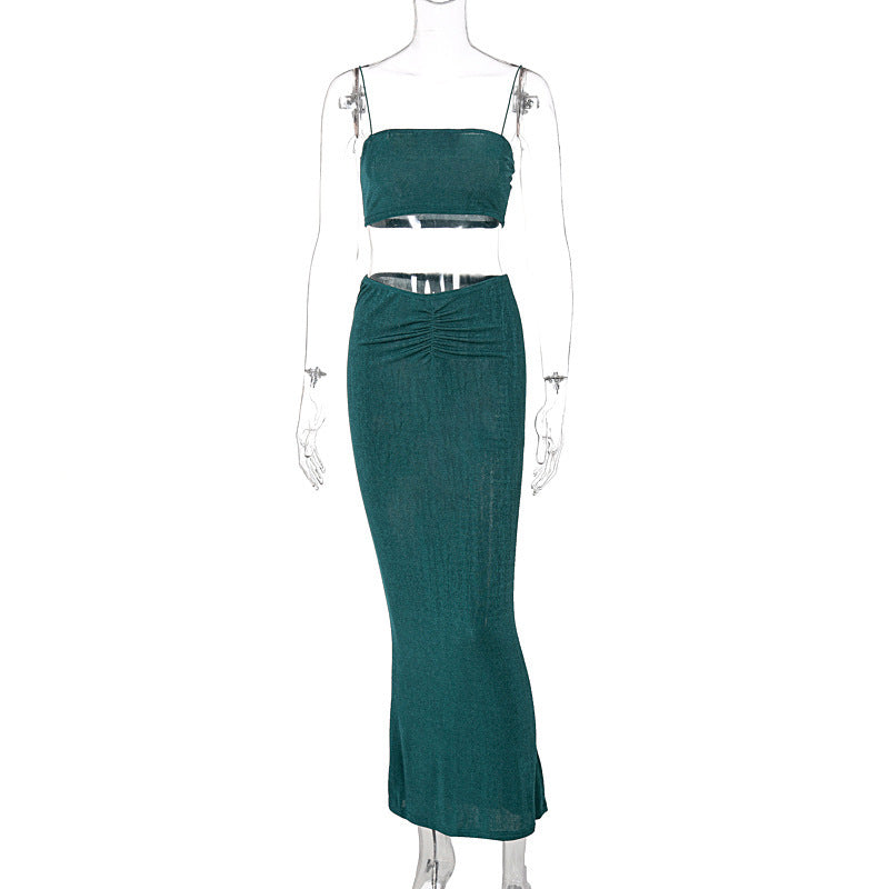 Solid Color Sling Chest Wrap Suit