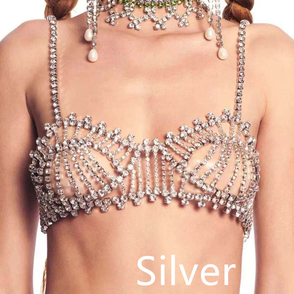 Women's Sexy Rhinestone Chest Chain Body Jewelry