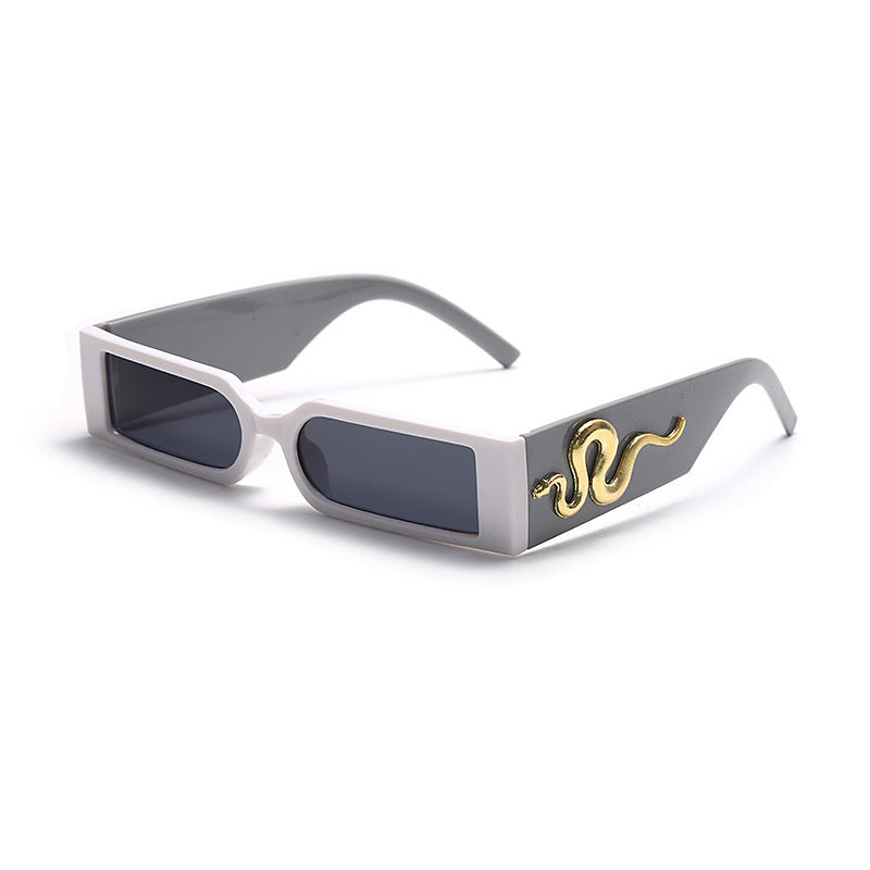 Small Frame Hip-hop Diamond-studded Snake Sunglasses For Men And Women