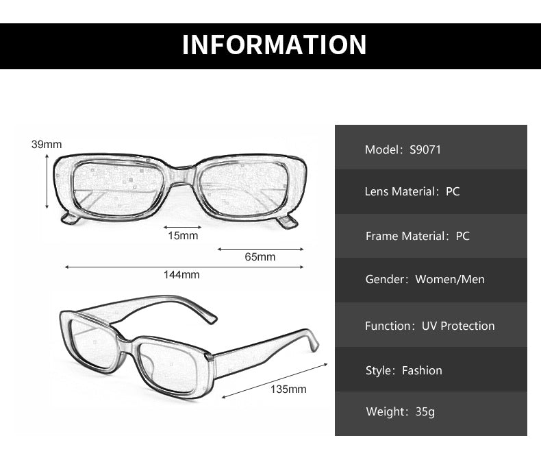 Women's square small frame sunglasses