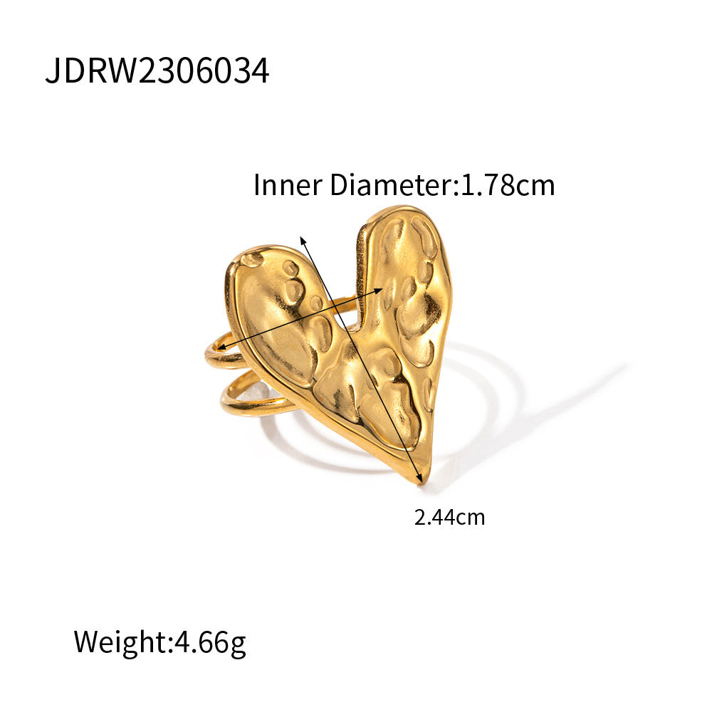 Fashion Retro Lava Love Heart-shaped Ring