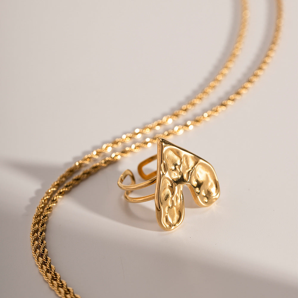 Fashion Retro Lava Love Heart-shaped Ring