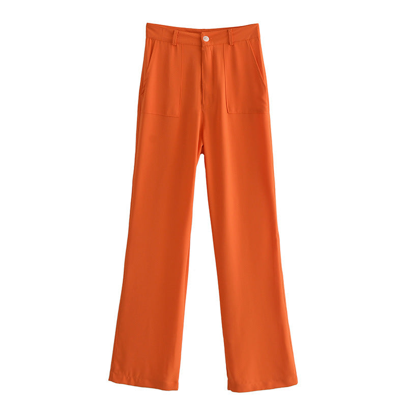 Women's Autumn Concise High-waist Casual Trousers