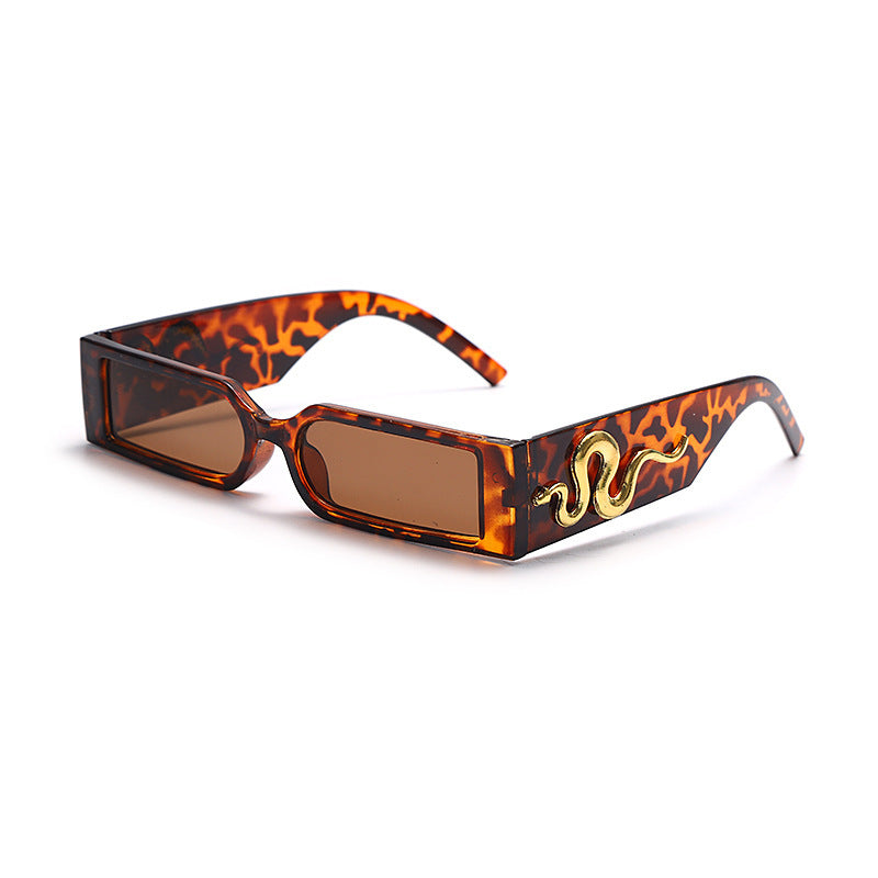 Small Frame Hip-hop Diamond-studded Snake Sunglasses For Men And Women