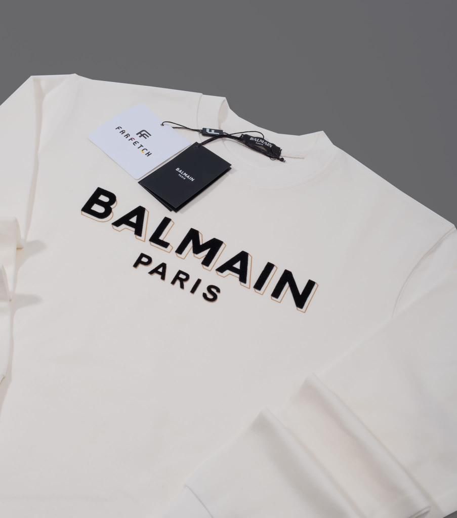 Balmain White & Black Sweatshirt