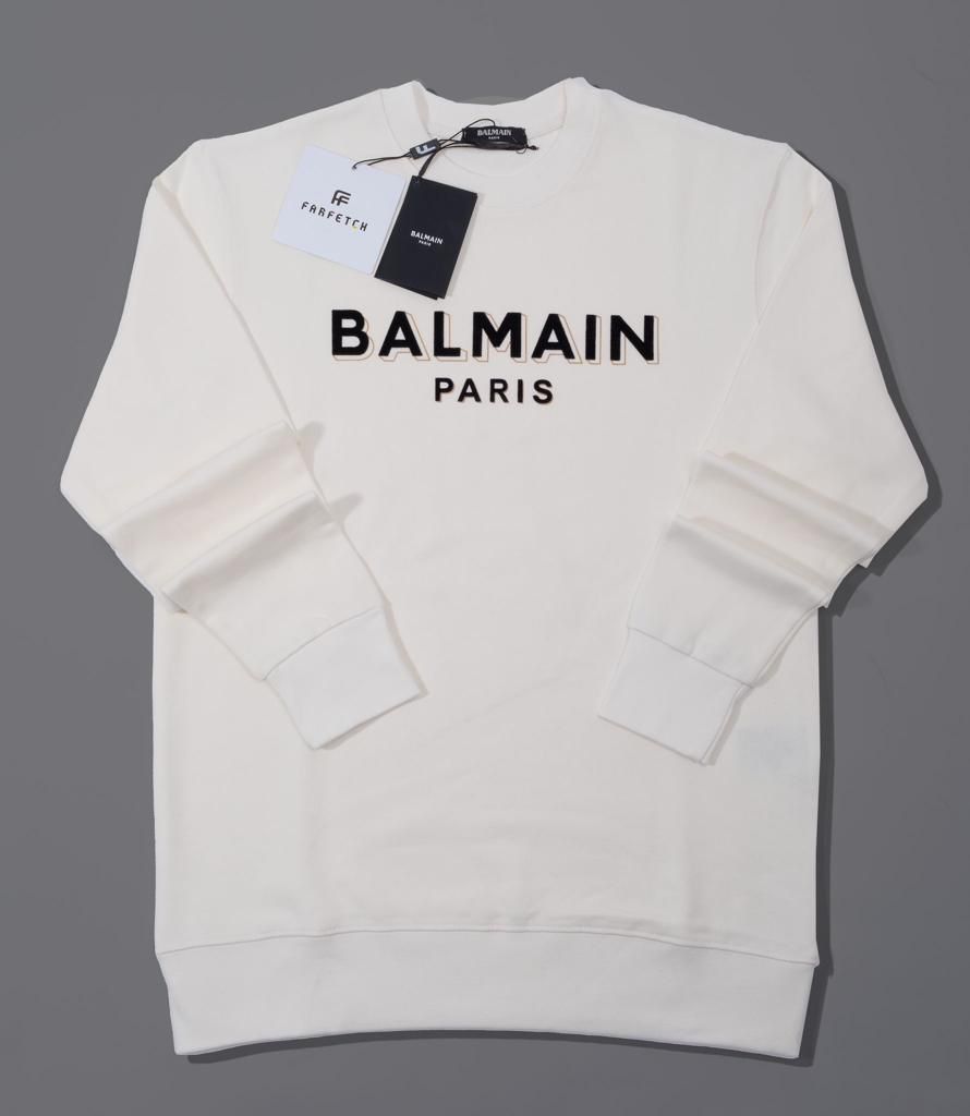 Balmain White & Black Sweatshirt