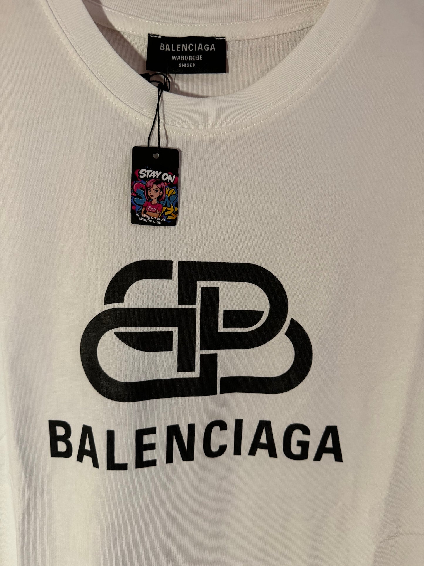 Balenciaga White T-shirt with Iconic Logo