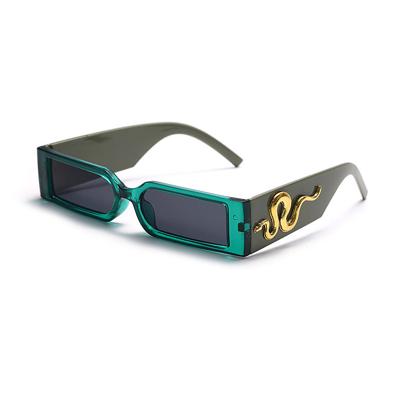 Small Frame Hip-hop Diamond-studded Snake Sunglasses For Men And Women