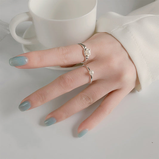 Women's Sterling Silver Pearl Ring