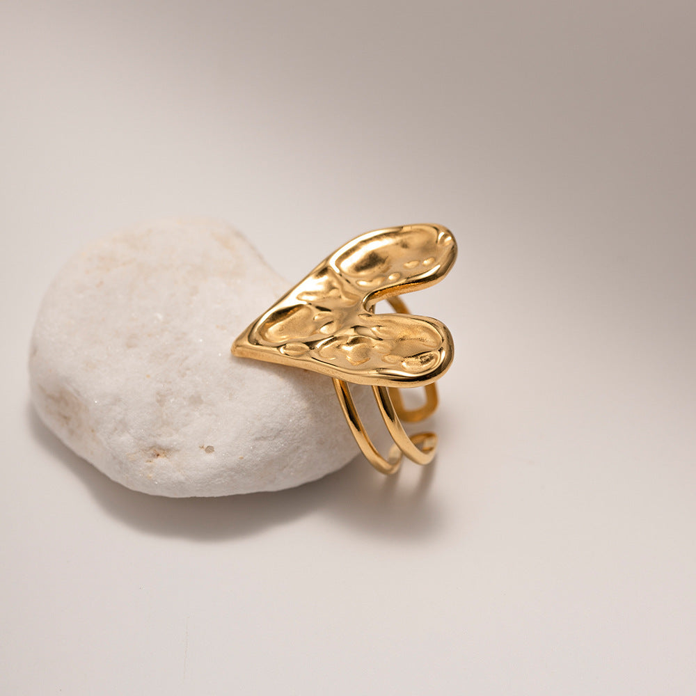 Fashion Retro Lava Love Heart-shaped Ring