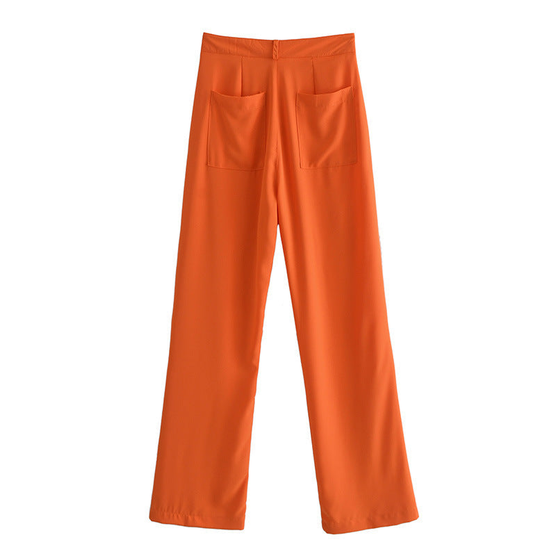 Women's Autumn Concise High-waist Casual Trousers